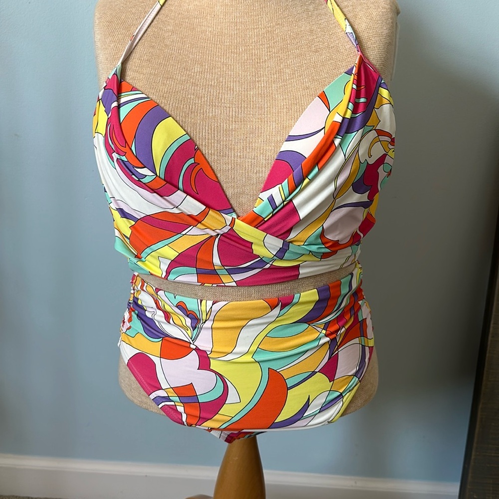 Carmen Marc Valvo Boston Proper Bikini, flip flops, cover up set.